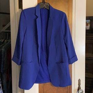 Express Bright Blue Boyfriend Blazer